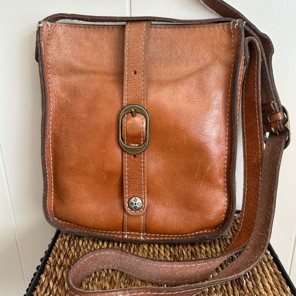 Patricia Nash Tan Leather Messenger/ Crossbody Bag